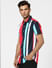 Multi-coloured Striped Half Sleeves Shirt_392476+3