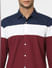 Maroon Colourblocked Full Sleeves Shirt _392479+5