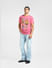 Pink Tie Dye Graphic Crew Neck T-shirt_392488+6