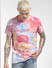 Pink Printed Crew Neck T-shirt_392434+2