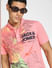 Pink Graphic Print Polo Neck T-shirt_392437+1