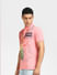 Pink Graphic Print Polo Neck T-shirt_392437+3