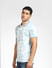 Blue Printed Polo Neck T-shirt_392439+3