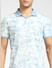 Blue Printed Polo Neck T-shirt_392439+5