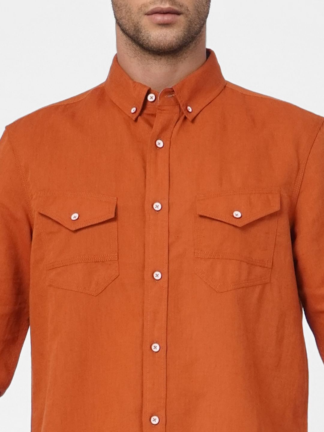 Orange cheap dress shirt