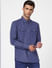 Blue Linen Blend Full Sleeves Shirt_392456+2