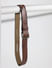 Brown Textured Striped Leather Belt_392507+2