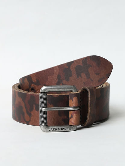 Brown Camo Leather Belt