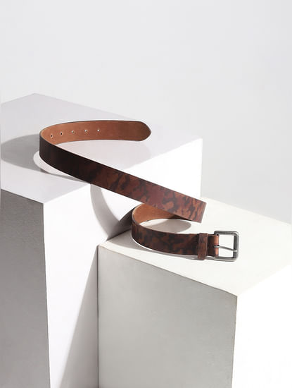 Brown Camo Leather Belt