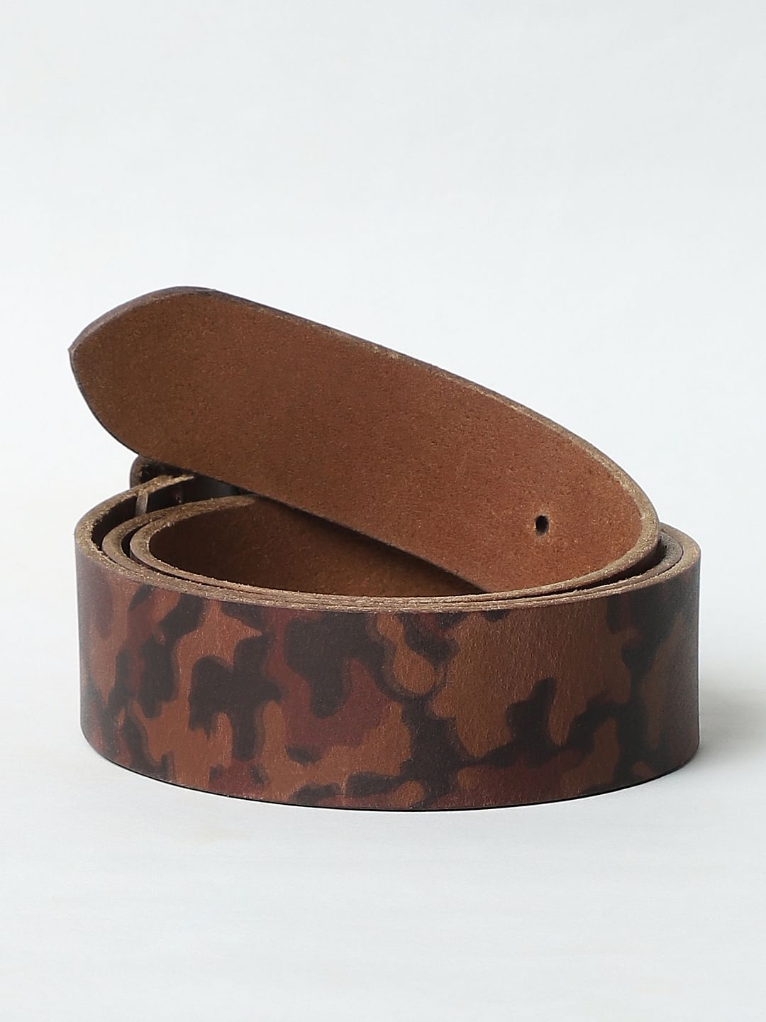 Camo leather clearance belt