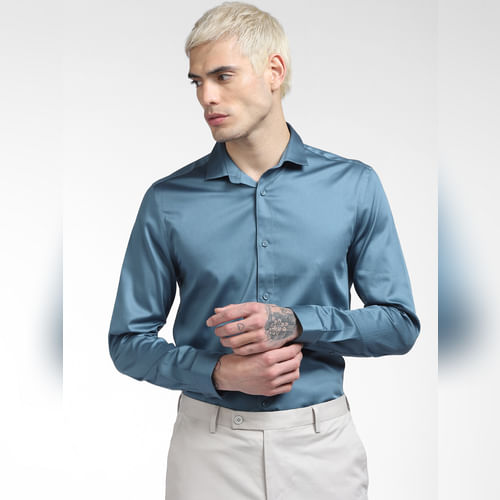 JACK&JONES Blue Full Sleeves Shirt