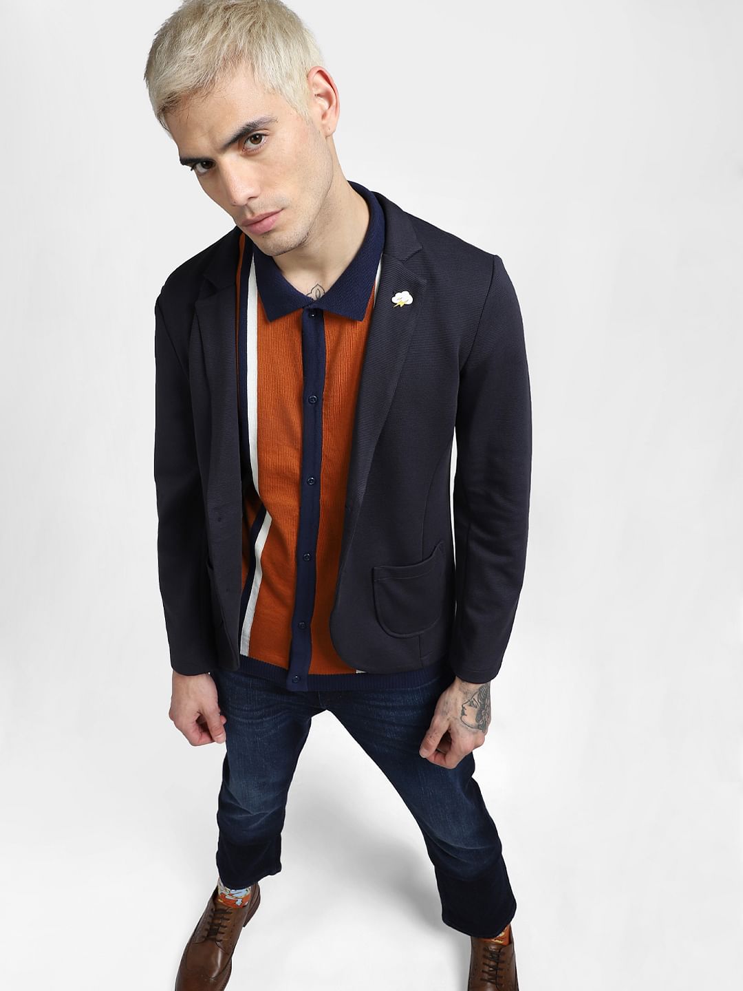 Polo neck t on sale shirt with blazer