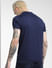 Blue Striped Knit Polo Neck T-shirt_392467+4