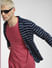 Blue Striped Knit Blazer_392468+1