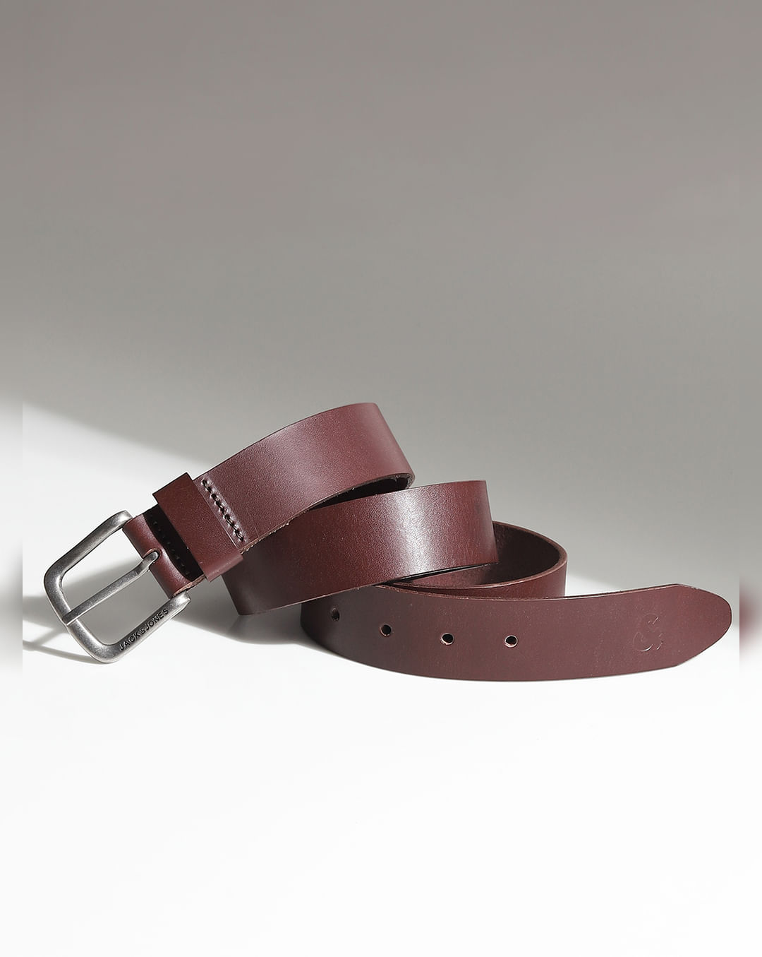Leather Belt with Tang Buckle Closure