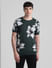 Green Floral Print Knit T-shirt_415272+2