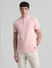Pink Henley Knitted T-shirt_415274+2