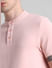 Pink Henley Knitted T-shirt_415274+5