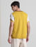 Yellow Abstract Print Jacquard T-shirt_415275+4