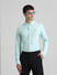 Green Knitted Full Sleeves Shirt_415285+1