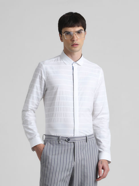 Tuck N Stitch Suave Off-White Check Shirt Small 