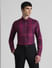 Purple Check Print Full Sleeves Shirt_415297+2