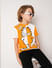 GARFIELD Orange Printed Colourblocked T-shirt_415256+1