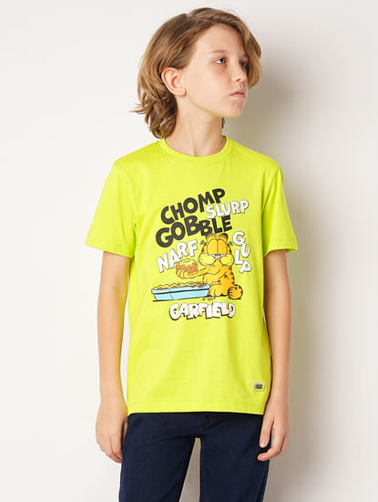 GARFIELD Lime Green Printed T-shirt