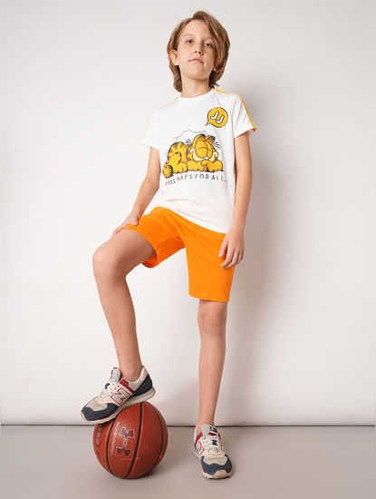 GARFIELD Orange Printed Shorts