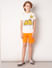 GARFIELD Orange Printed Shorts_415261+5