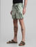 Green Striped Print Swim Shorts_415300+2