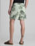 Green Striped Print Swim Shorts_415300+3