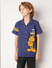 GARFIELD Blue Graphic Print Short Sleeves Shirt_415265+2