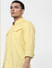 Yellow Full Sleeves Washed Linen Shirt_383640+1