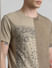 UNMATCHED by JACK&JONES Brown Printed Acid Washed T-shirt_412413+5