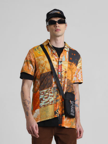 UNMATCHED by JACK&JONES Yellow Printed Cut & Sew Shirt
