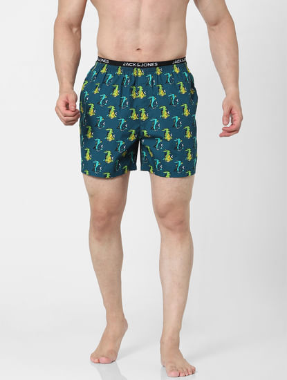 Green Graphic Printed Boxers