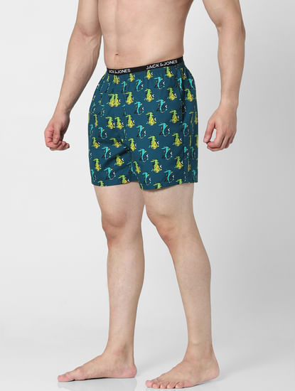 Green Graphic Printed Boxers