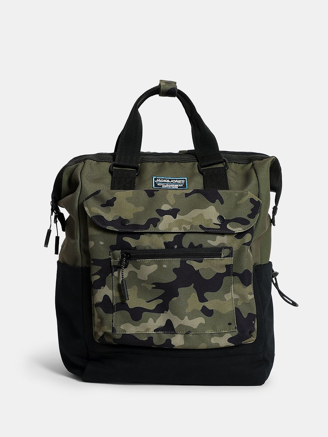 Olive Green Camo Print Backpack