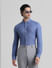 Blue Knitted Full Sleeves Shirt_410867+1
