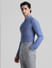 Blue Knitted Full Sleeves Shirt_410867+3