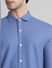Blue Knitted Full Sleeves Shirt_410867+5