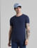 Dark Blue Basic Crew Neck T-shirt_410869+1