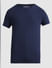 Dark Blue Basic Crew Neck T-shirt_410869+7