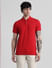Red Knitted Polo T-shirt_410872+2