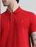 Red Knitted Polo T-shirt_410872+5