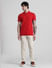 Red Knitted Polo T-shirt_410872+6