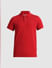 Red Knitted Polo T-shirt_410872+7