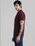 Burgundy Knitted Polo T-shirt_410873+3