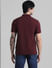 Burgundy Knitted Polo T-shirt_410873+4